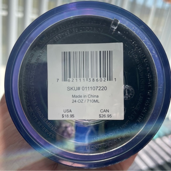 NWT - Starbucks 24 oz Holiday Sparkly Green Reusable Cold Cup w/ Straw - Picture 4 of 7